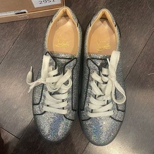 Excellent Christian Louboutin Glitter Disco Ball Seava Sneaker size 39.5